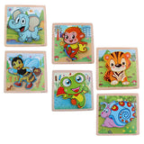 Maxbell 3D Wooden Animals Jigsaw Puzzle Board Kids Early Educational Toy Elephant