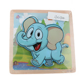 Maxbell 3D Wooden Animals Jigsaw Puzzle Board Kids Early Educational Toy Elephant