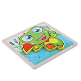 Maxbell 3D Wooden Animals Jigsaw Puzzle Board Kids Early Educational Toy Frog