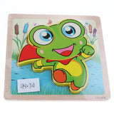 Maxbell 3D Wooden Animals Jigsaw Puzzle Board Kids Early Educational Toy Frog