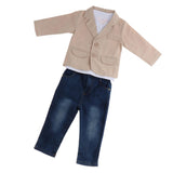 Maxbell Three Pieces Boys Cotton Clothing Sets Jacket T-Shirt and Jeans 3-8 Years 4T
