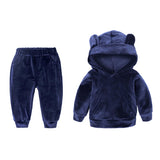 Maxbell Baby Kid Outfit Hoodie Coat Top+Pants Tracksuit Clothes Set 18-24M Dark Blue