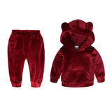 Maxbell Baby Kid Outfit Hoodie Coat Top+Pants Tracksuit Clothes Set 18-24M Red