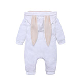 Maxbell Cotton Big Ear Bunny Zipper Jumpsuit Climbing Clothes White (0-3 Months)