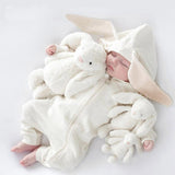 Maxbell Cotton Big Ear Bunny Zipper Jumpsuit Climbing Clothes White (6-9 Months)