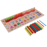 Maxbell Kids Wooden Math Learning Board Counting Sticks Abacus Math Educational Toy