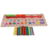 Maxbell Kids Wooden Math Learning Board Counting Sticks Abacus Math Educational Toy