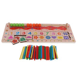 Maxbell Kids Wooden Math Learning Board Counting Sticks Abacus Math Educational Toy