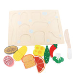 Maxbell Kitchen Wooden Cut Puzzle Kids Food Simulation Toys Breakfast