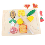 Maxbell Kitchen Wooden Cut Puzzle Kids Food Simulation Toys Breakfast