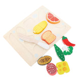 Maxbell Kitchen Wooden Cut Puzzle Kids Food Simulation Toys Breakfast