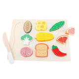 Maxbell Kitchen Wooden Cut Puzzle Kids Food Simulation Toys Breakfast