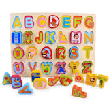 Maxbell Preschool Learning Toy Wooden Puzzle for Kids Toddler Alphabet Puzzle