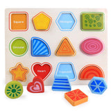 Maxbell Preschool Learning Toy Wooden Puzzle for Kids Toddler Color Shape Puzzle