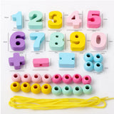 Max Wooden Blocks Lacing Beads Toy Puzzle Sorting Kids Educational Preschool Toy