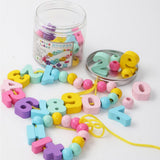 Max Wooden Blocks Lacing Beads Toy Puzzle Sorting Kids Educational Preschool Toy