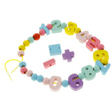Max Wooden Blocks Lacing Beads Toy Puzzle Sorting Kids Educational Preschool Toy