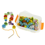 Maxbell Wooden Blocks Lacing Beads Toy Puzzle Sorting Educational 65 Block Beads