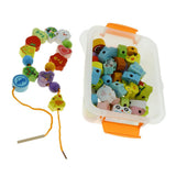 Maxbell Wooden Blocks Lacing Beads Toy Puzzle Sorting Educational 65 Block Beads