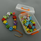 Maxbell Wooden Blocks Lacing Beads Toy Puzzle Sorting Educational 65 Block Beads