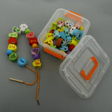 Maxbell Wooden Blocks Lacing Beads Toy Puzzle Sorting Educational 65 Block Beads
