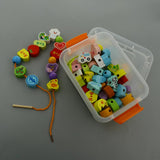 Maxbell Wooden Blocks Lacing Beads Toy Puzzle Sorting Educational 65 Block Beads