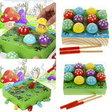 Maxbell Magnetic Catch Games Wooden Catch Worms Game Kids Preschool Toys Wood Color