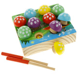 Maxbell Magnetic Catch Games Wooden Catch Worms Game Kids Preschool Toys Wood Color