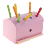 Maxbell Wooden Magnetic Catch Insect Game Toys Kid Montessori Educational Toy Pink