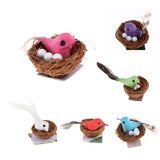 Maxbell 1/6 Dollhouse Miniature Bird Nest with Eggs for Fairy Garden Decor Purple