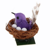 Maxbell 1/6 Dollhouse Miniature Bird Nest with Eggs for Fairy Garden Decor Purple