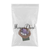 Maxbell 1/6 Dollhouse Miniature Bird Nest with Eggs for Fairy Garden Decor Purple