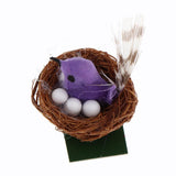 Maxbell 1/6 Dollhouse Miniature Bird Nest with Eggs for Fairy Garden Decor Purple