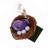 Maxbell 1/6 Dollhouse Miniature Bird Nest with Eggs for Fairy Garden Decor Purple