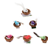 Maxbell 1/6 Dollhouse Miniature Bird Nest with Eggs for Fairy Garden Decor Purple