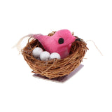 Maxbell 1/6 Dollhouse Miniature Bird Nest with Eggs for Fairy Garden Decor Pink