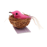 Maxbell 1/6 Dollhouse Miniature Bird Nest with Eggs for Fairy Garden Decor Pink