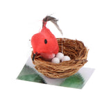 Maxbell 1/6 Dollhouse Miniature Bird Nest with Eggs for Fairy Garden Decor Orange