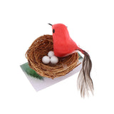 Maxbell 1/6 Dollhouse Miniature Bird Nest with Eggs for Fairy Garden Decor Orange
