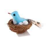 Maxbell 1/6 Dollhouse Miniature Bird Nest with Eggs for Fairy Garden Decor Blue