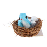 Maxbell 1/6 Dollhouse Miniature Bird Nest with Eggs for Fairy Garden Decor Blue