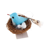 Maxbell 1/6 Dollhouse Miniature Bird Nest with Eggs for Fairy Garden Decor Blue