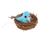 Maxbell 1/6 Dollhouse Miniature Bird Nest with Eggs for Fairy Garden Decor Blue