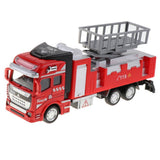 Maxbell Die-cast Alloy Pull Back Engineering Truck Car Model Toy Fire Engine