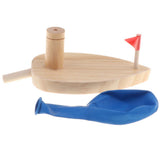 Max Balloon Powered Wooden Speed Boat Physics Science Toy Gadget Educational
