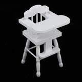 Maxbell 1/12 Dollhouse Miniature Furniture Dining Room Wooden Folding Chair White