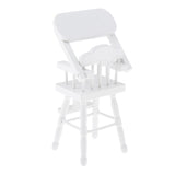 Maxbell 1/12 Dollhouse Miniature Furniture Dining Room Wooden Folding Chair White