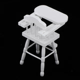 Maxbell 1/12 Dollhouse Miniature Furniture Dining Room Wooden Folding Chair White