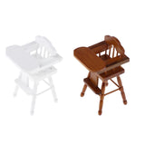 Maxbell 1/12 Dollhouse Miniature Furniture Dining Room Wooden Folding Chair White