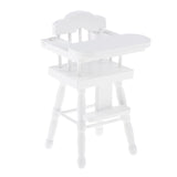 Maxbell 1/12 Dollhouse Miniature Furniture Dining Room Wooden Folding Chair White